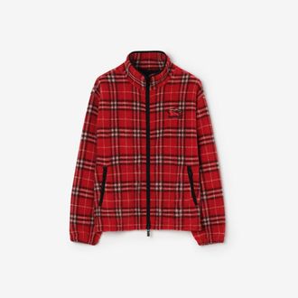 Burberry Check Wool Cashmere Blend Fleece