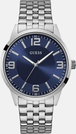 Guess Silver-Tone and Blue Analog Watch