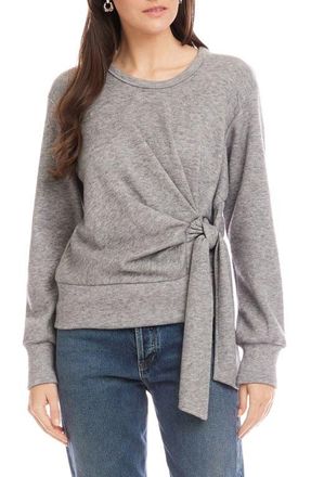 Fifteen Twenty Drea Side Tie Knit Top in Gray at Nordstrom, Size X-Small
