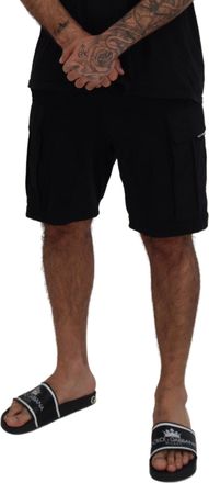 Dolce & Gabbana Mens Black Cotton Bermuda Cargo Shorts