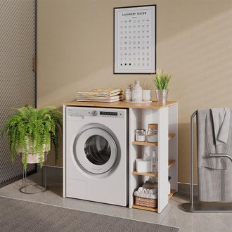Vicco Armario Para Lavadora Viktor, Blanco/roble Artesanal, 93.6 X 88.2 Cm, Vicco