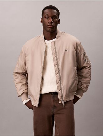 Calvin Klein Jeans Calvin Klein Mens Nylon Bomber Jacket - Brown - 2XL