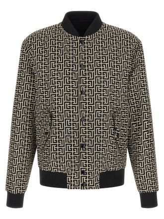 Balmain Monogram Reversible Bomber Jacket
