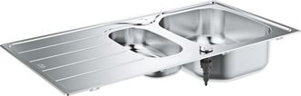 GROHE Fregadero Grohe De 1,5 Senos Con Escurridor Reversible En Acero Inoxidable K200