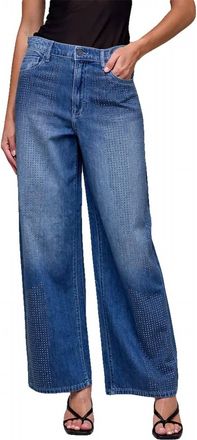 Hidden Jeans Alyx Rhinestone Oversized Baggy Jeans In Medium Wash