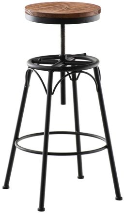 Clp Taburete de bar industrial regulable en metal negro