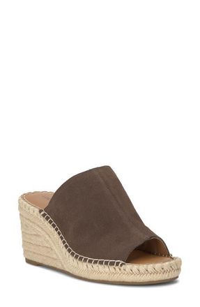 Lucky Brand Cabriah Espadrille Platform Wedge Slide Sandal in Cappucino Oil Suede at Nordstrom, Size 8.5