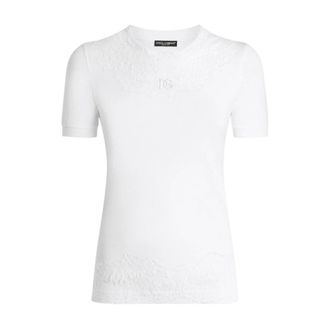 Dolce & Gabbana T-Shirts, female, White, Size: S T-Shirt