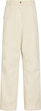Dries Van Noten Pincks Cotton Trousers - Ecru - 38 (UK10 / S)