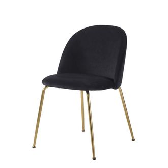 Maisons du monde Silla de terciopelo negro