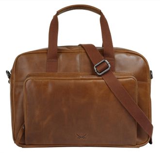 Sansibar Aktentasche SANSIBAR Businessbag Black, Herren, Gr. B/H/T: 39cm x 27cm x 10cm onesize, braun (cognac), Leder, leicht gl&auml;nzend, unifarben, Taschen Akte