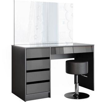 Vicco Tocador Sherry, Antracita, 120 Cm Con Taburete