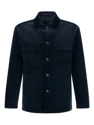 Boggi Milano shirt collar corduroy shirt jacket - Blue