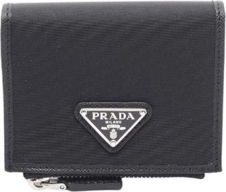 Prada Pre-owned Re-Nylon Leder Portemonnee - Dames - Vintage Accessoires - Zwart - ONE Size - Nylon - Vintage