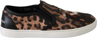Dolce & Gabbana Loafers met Luipaardprint voor Elegant Comfort - Dames - Loafers - Bruin - 35 1/2 EU - Leer - Schoenen