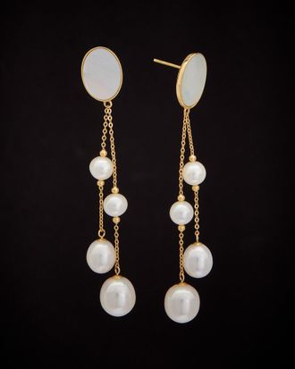 Italian Gold, Inc 18K Italian Gold Pearl Dangle Earrings