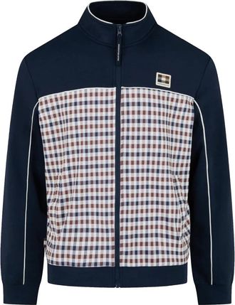 Aquascutum CC Scuba Track Top - Heren - Zomerjassen - Blauw - 2XL - Katoen - Jassen