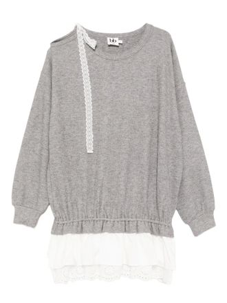 B+ab lace-trim dress - women - Polyester/Polyamide/Spandex/Elastane/Viscose - S - Grey