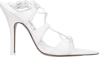 The Attico Womens Highheel Tie Closure Sandals - White Leather - Size 39.5 EU/IT