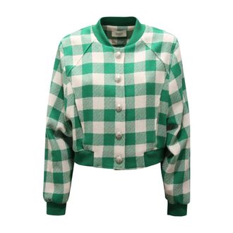 Vicolo Groen-Wit Wo Jack Ty-Gi 0043 - Dames - Bomber jackets - Veelkleurig - S - Jassen