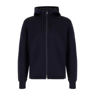 Ermenegildo Zegna High Performance Wool Blend Full Zip Hoodie - Heren - Vesten met rits - Blauw - M - Katoen - Hoodies & sweatvesten