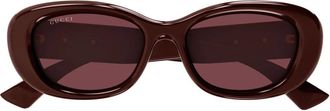 Gucci Round Sunglasses - female - Gucci - Sunglasses - Red - 53 MM - Accessories