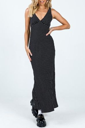 Princess Polly Nellie Polka Dot Maxi Dress in Black Polka Dot at Nordstrom, Size 10