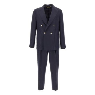 BRIGLIA 1949 Double Breasted Suits, male, Blue, Size: XL Bolgheri Double-Breasted Suit