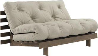 Karup Design Roots Schlafsofa, 140 x 200 cm, Kiefer carobbraun / linen (914)