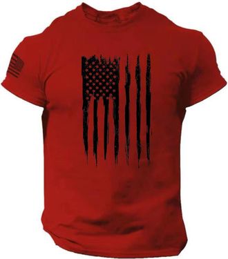 Generic Mens Shirts 4th of July Short Sleeve Slim Fit Casual Patriotic Tshirts Crewneck American Flag Lightweight Hiking Sports Tees Summer Running Work Graph