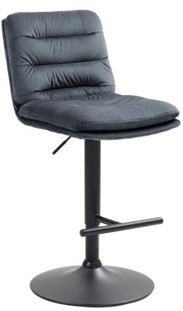 Clp Clp - Taburete De Bar Damar En Terciopelo Gris Oscuro Negro