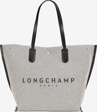 Longchamp Shopper aus Segeltuch und Leder Essential L