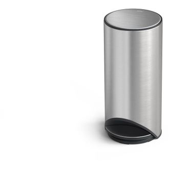 Joseph Joseph Cestino ad arco con pedale di 10L e tasca interna per sacchetti -- Design compatto in acciaio inox, ideale per spazi ristretti