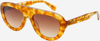 Freyrs Eyewear Jetsetter Aviator Sunglasses In Honey Tortoise