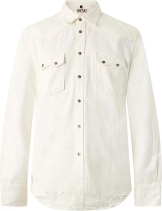 Diesel Camicia in denim di cotone - - Shirts - Uomo - Bianco - L