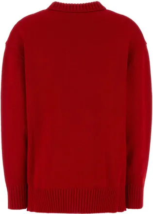 Prada Womens Girocollo Sweater Red