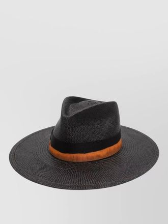 Borsalino barbara straw hat wide brim band