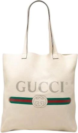 Gucci Pre-owned Tote Bag - Dames - Vintage Shopper - Beige - ONE Size - Leer - Vintage