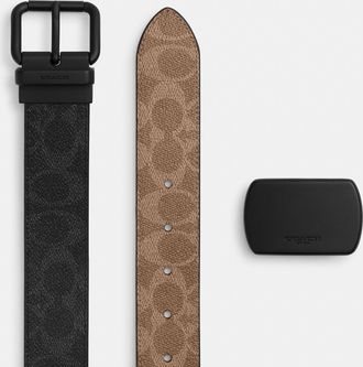 Coach Boxed Roller Buckle Cut-To-Size Reversible Belt, 38 Mm