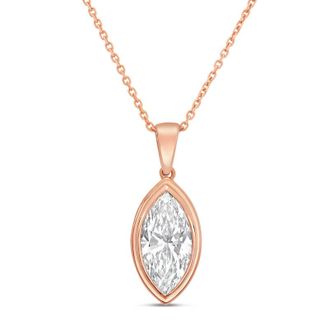 Diana M. Jewels 14kt rose gold 4.00 ct lab grown marquise bezel with bail pendant