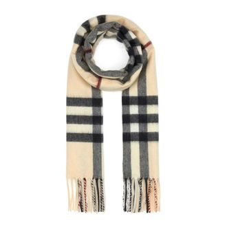 Burberry Winter Scarves, unisex, Beige, Size: ONE SIZE Check Cashmere Scarf