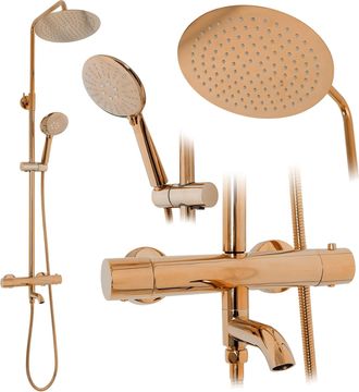 Rea Conjunto De Ducha Y Ba&ntilde;era Rea Lungo Copper Thermostat