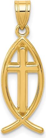 Diamond2Deal 10k Yellow Gold Ichthus Fish Pendant