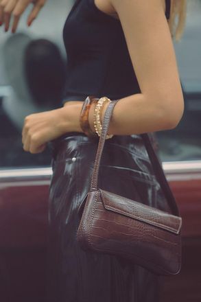 Maeve Faux-Leather Croc Purse
