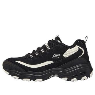Skechers DLites Zip Along Shoes Black White 894269-BKW