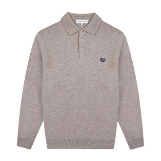 Maison Labiche Col Chemise Trui - Heren - Tops - Beige - Maat: L Zijde