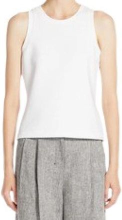 Max Mara Katoenen Tanktop - Dames - Tops zonder mouwen - Wit - S - Katoen - Tops