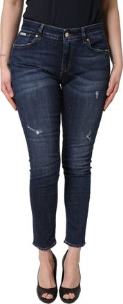 Dolce & Gabbana Womens Blue Distressed Skinny Cotton Denim Jeans Elastane Clothing