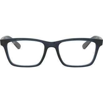 Ray-Ban 57mm Square Optical Glasses in Blue Grey at Nordstrom