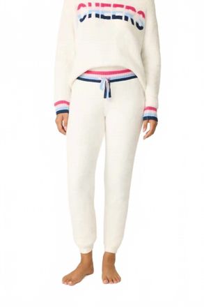PJ Salvage Womens Marshmallow Party Knit Banded Pant In Powder White